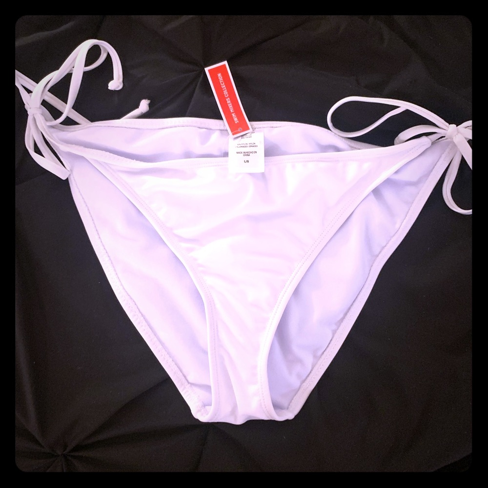 NWT white bikini string bottom